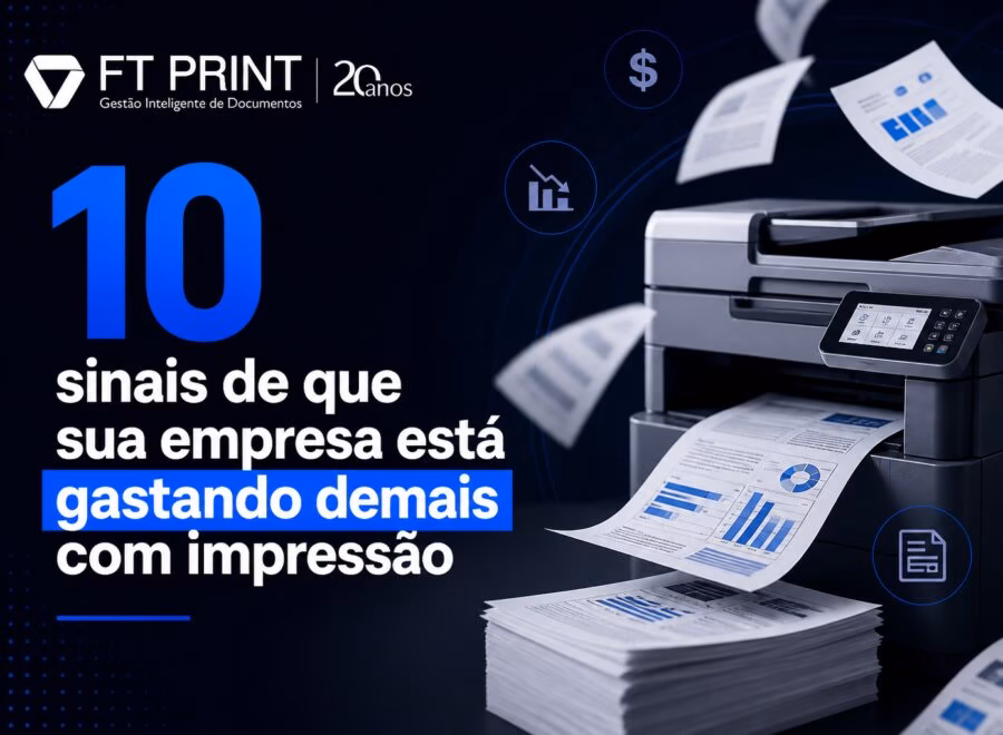 Ilustração moderna mostrando sinais de gastos excessivos com impressão em cores azul, branco e preto