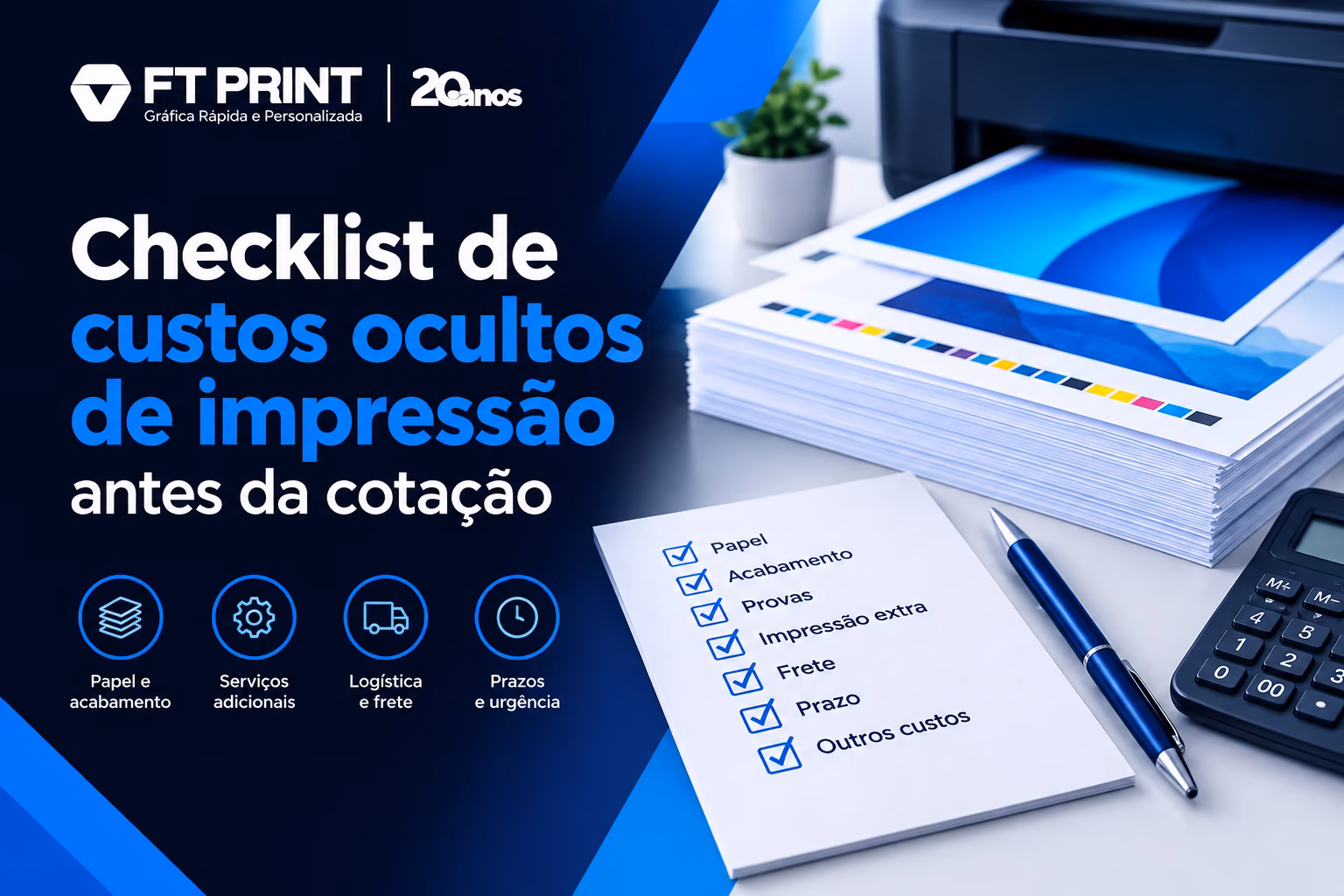 Checklist de 12 perguntas para mapear custos ocultos de impressão corporativa antes de pedir cotação