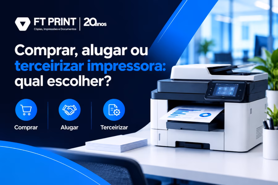 Comparação entre compra, aluguel e terceirização de impressoras para empresas