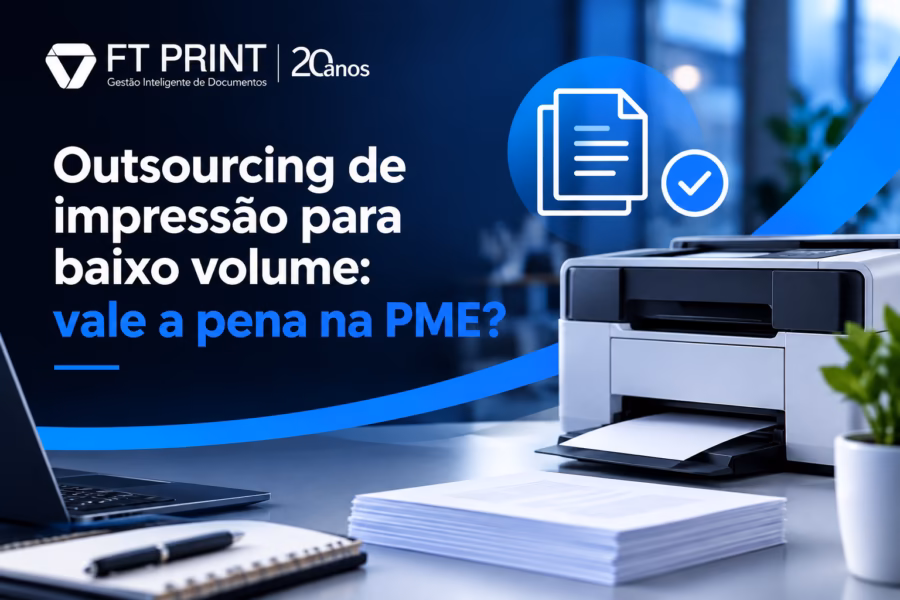 Gráfico comparativo de custos de impressão para PME: franquia vs. volume efetivamente utilizado