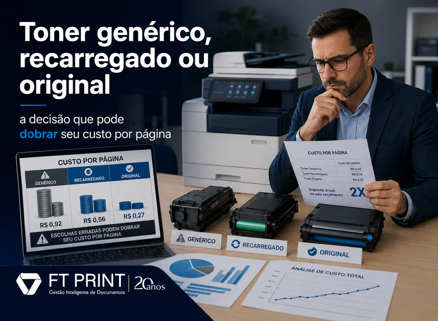Toner Genérico, Recarregado ou Original: A Decisão Que Pode Dobrar Seu Custo